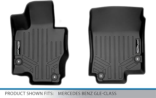 Miniatura 4 de SMARTLINER Juego de tapetes de piso de ajuste personalizado de primera fila color negro para Mercedes-Benz Clase GLE 2020-2021