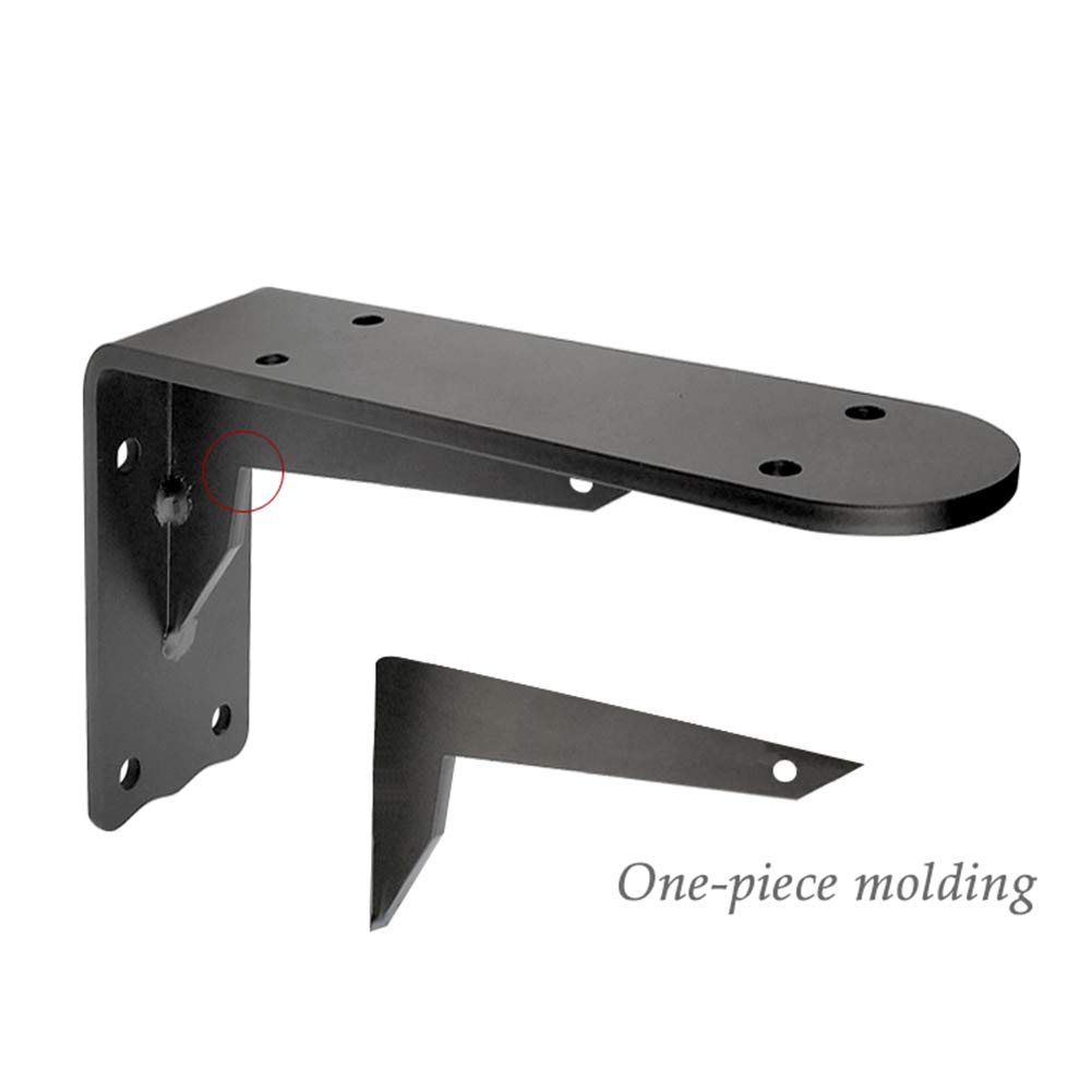 Supports d'étagère Charge Lourde 10/15/20/25/30 cm, étagères flottantes Noires rustiques industrielles, equerre Etagere pour la Maison, Le Garage, la Cuisine, Lot de 2