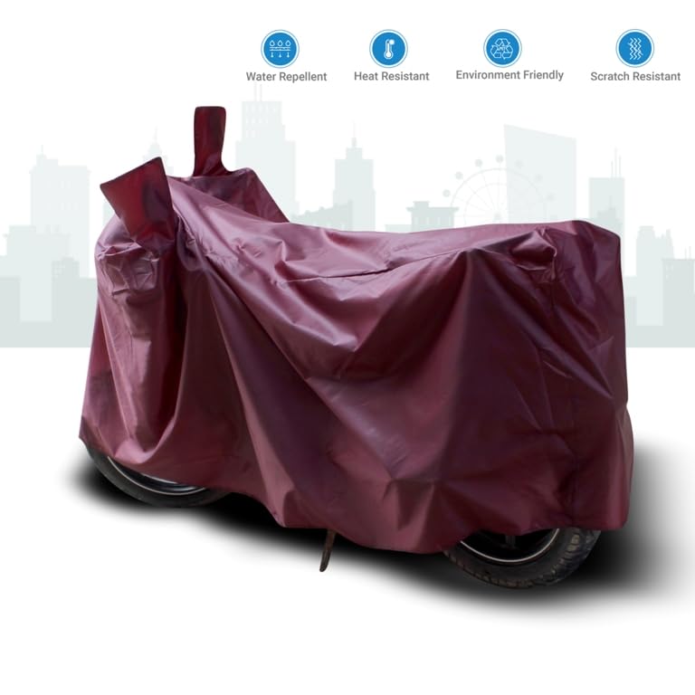 Image of SHAH BROTHERS Water Resistant Bike Cover Compatible for TVS Jupiter Classic Motorcycle /Bike Body Cover - Maroon