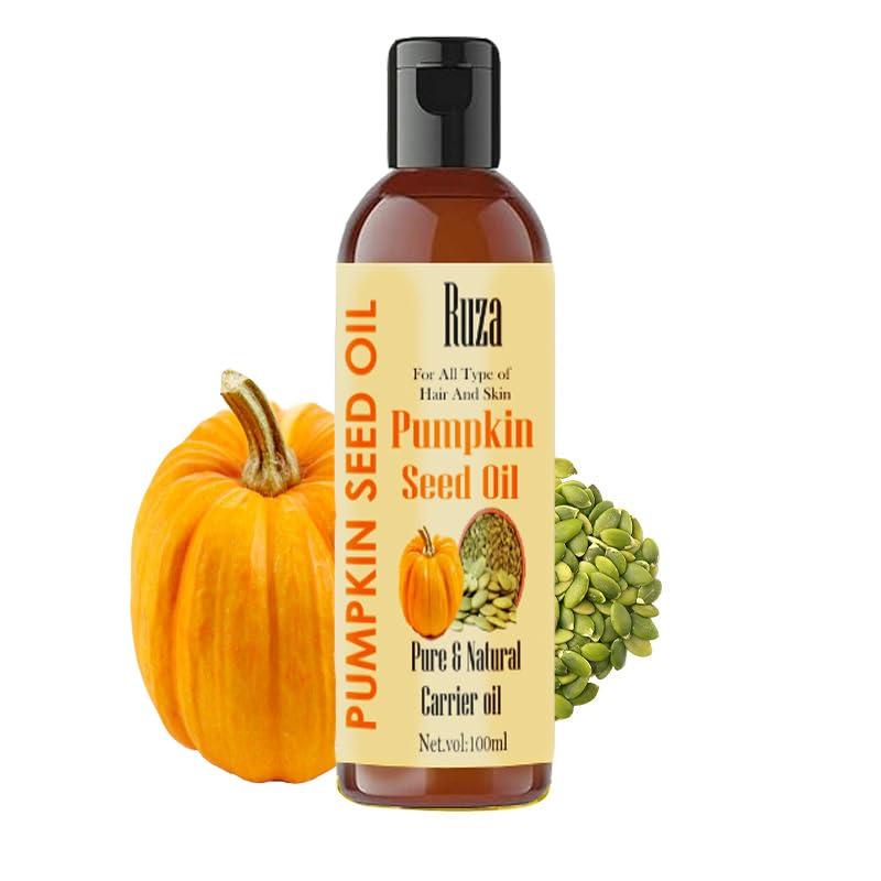 Ruza Pumpkin Seed Oil for Hair Growth Dry Damaged Hair, Moisturizing Scalp,Rich in Vitamin E & Essential Fatty Acids for Skin & Hair 100ml-picture-27