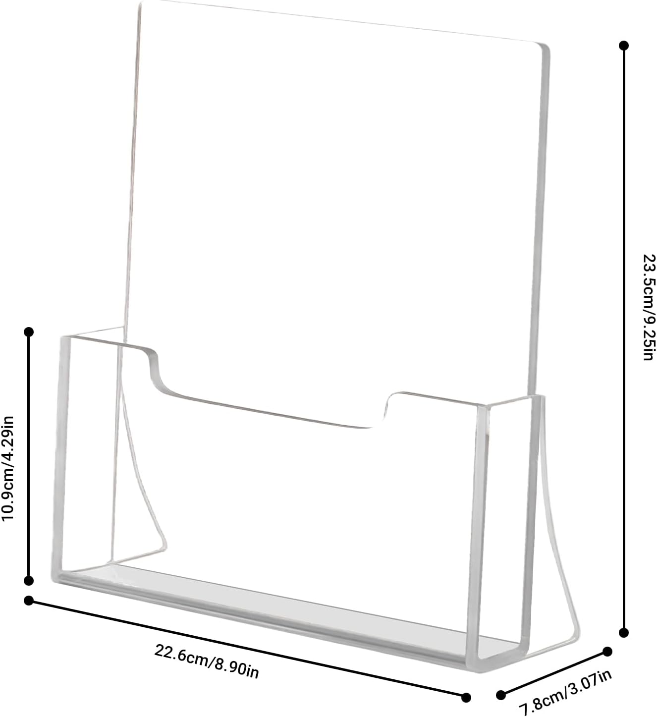 Acrylic Brochure Holder 8.5 x 11 inch, 2 Pack Clear Plastic Flyer Holder, Acrylic Desktop Stand for Pamphlets, Literature, Brochures, Magazines Materials Display Stands