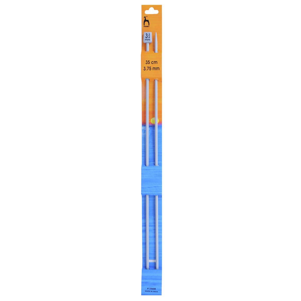 Crafty Capers White Pony Metal Knitting Pins/ Knitting Needles 35Cm Long - 3.75Mm