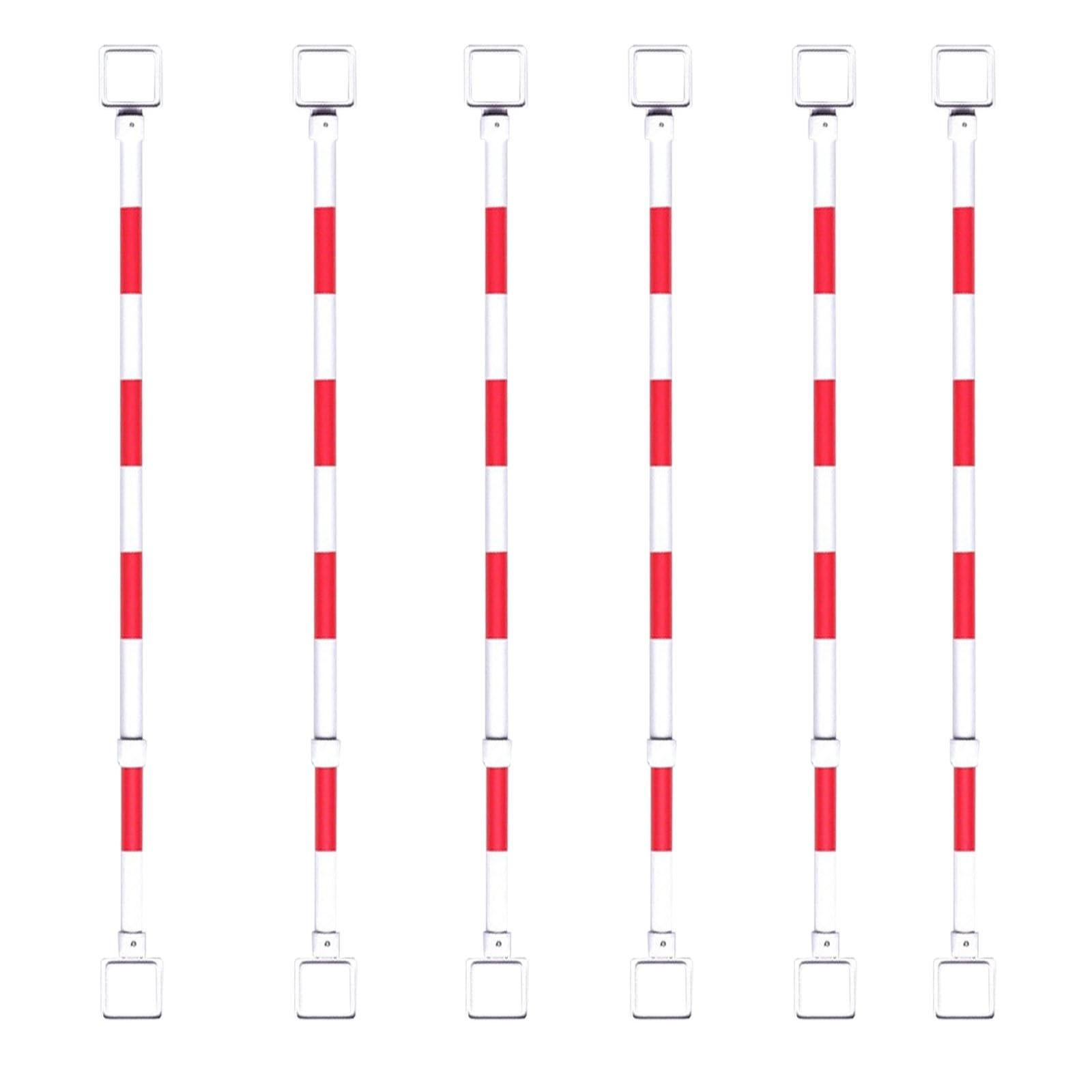 Kit de poteaux de sécurité Teles - Lot de 6 cônes de signalisation en PVC avec Anneaux Multicolores remplaçables (Rouge et Blanc), adaptés au contrôle des activités extérieures et à la gesti