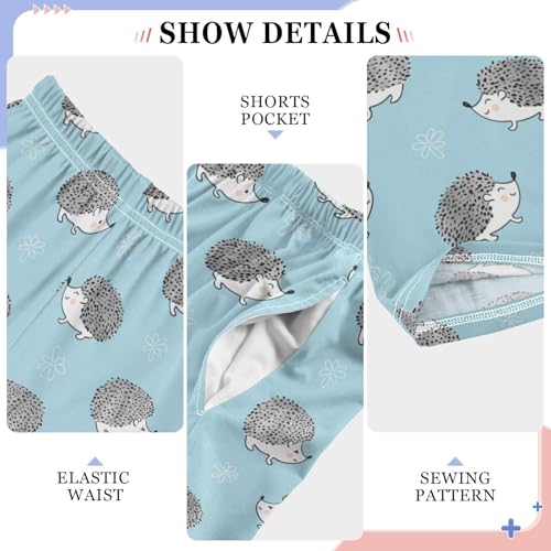 ZZXXB Hedeghog Flower Boys Long Pants Soft Trousers Elastic Waist Kids Lounge Bottoms with Pockets S-XL4