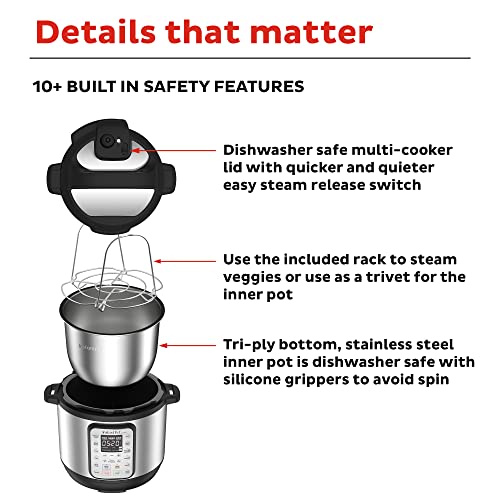 Instant Pot Duo Plus 9-In-1 Electric Pressure Cooker, Slow Cooker, Rice Cooker, Steamer, Sauté, Yogurt Maker, Warmer & Sterilizer, Includes App With Over 800 Recipes, Stainless Steel, 8 Quart #TOP4