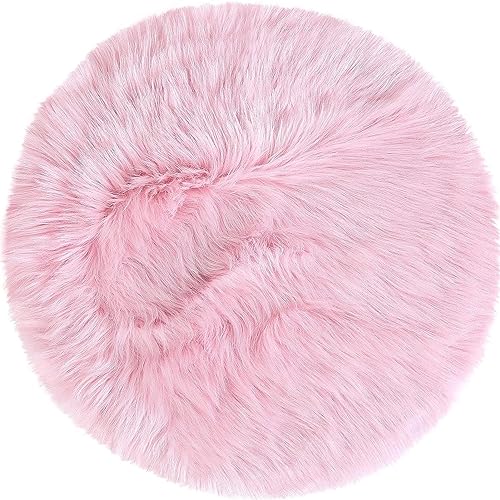 TAUIANE Runde Einfarbige Bodenmatte, Weiche Plüsch-Bodenmatte, Verdickte...