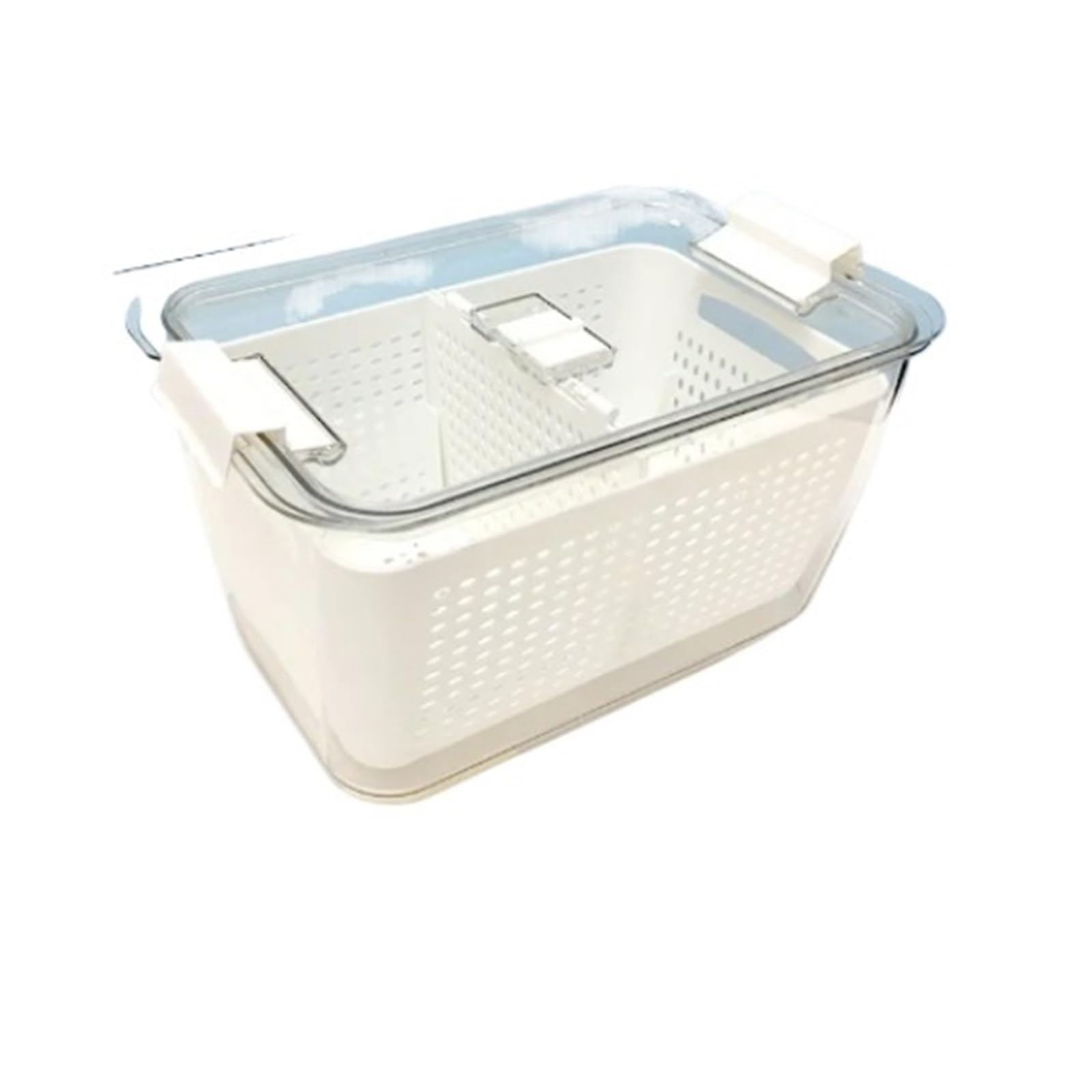 Violdhhjk White Large Fridge Organisers Refrigerator Preservation Storage Box Drain Basket Storage Containers Sealed Box Vegetable And Fruit Drain Box(White Large)