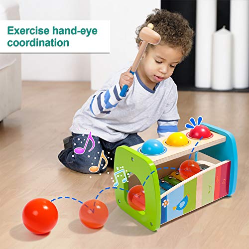 rolimate Hammering Pounding Toys, Colorful Xylophone Toys, Montessori Toy Toddler Toy Early Educational Learning Toys, Best Birthday Gifts for 1 2 3+ Years Old Boys Girls Fine Motor Skills - Thumbnail 2