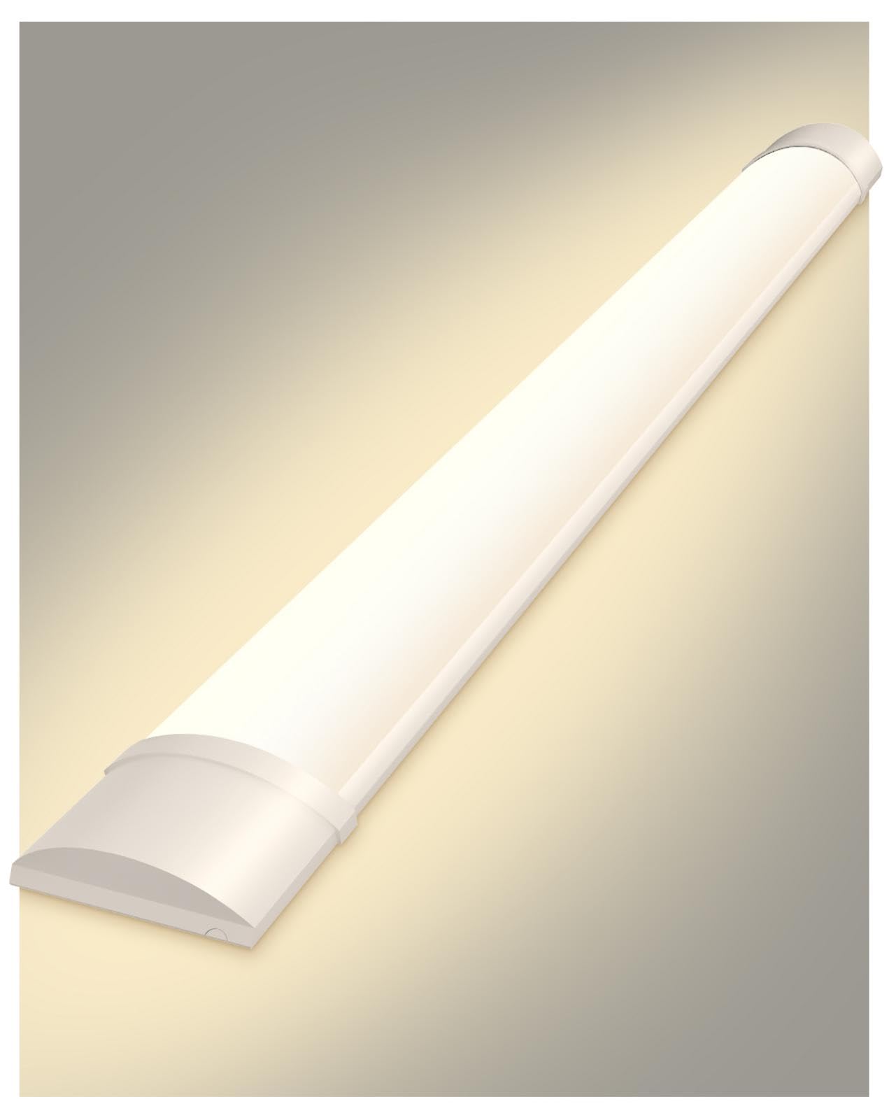 wowspeed 4Pack LED Batten Light 4500K Daylight, 4FT 40W Neutral White Ceiling Light, Ceiling Tube Light for Office, Living Room, Bathroom, Kitchen, Garage, Warehouse, 4000lm, 130° Beam Angle