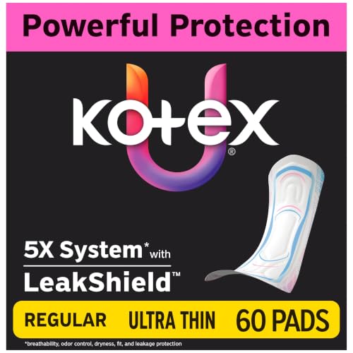 Kotex Ultra Thin Pads, Regular, 60 Count