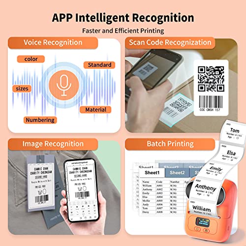 Image of Phomemo M110 Label Maker, Portable Label Sticker Barcode Printer for Ingredient, Clothing, Address for Mailing,PhotoLogo, Jewelry, Retail, Office, Home, Print Black on White, for iOS & Android