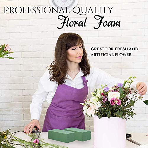 Lot De 2 Mousses Florales En Cœur 19x19x4 Cm – Idéal Pour Arrangements Mariage, Anniversaire, Pâques Et Décorations Florales Fraîches