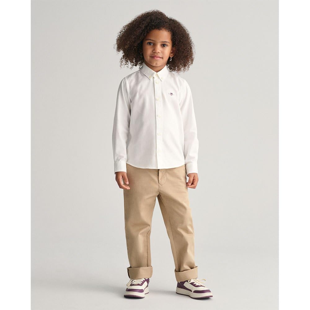 Gant Unisex Kinder Shield Oxford Bd Shirt Hemd, Weiß, 98-104 EU