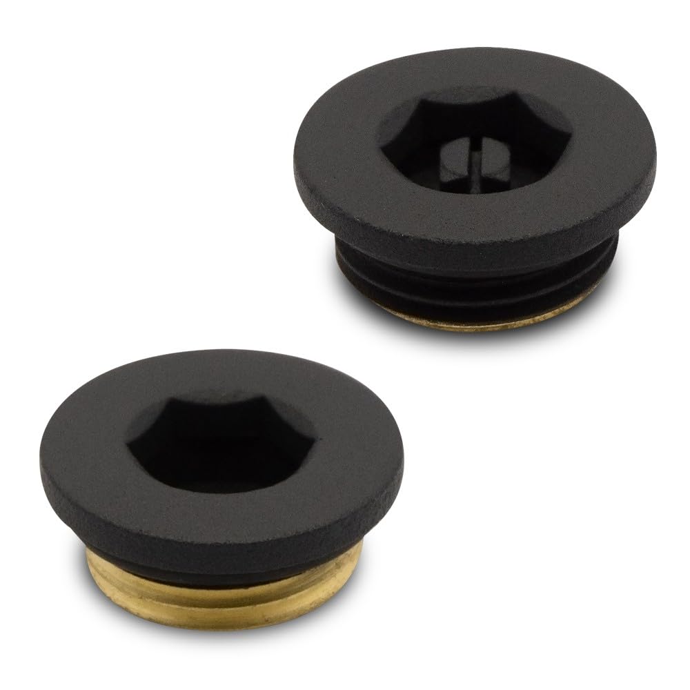 Nwt Direct Mineral Anthracite Bleed Valve & Blanking Plug Set For Radiators & Towel Rails