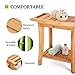 Unibambou Bamboo Shower Bench with Storage Shelf, Wooden Spa Bath Deluxe Organizer Shower Stool for Inside Shower Waterproof, Bathroom Bench Seat for Adults Elderly Seniors for Indoor or Outdoor Use