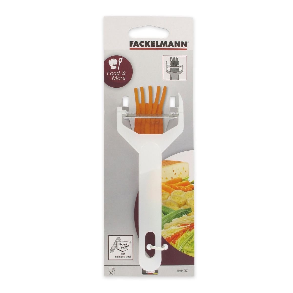 Fackelmann 45478 groentesnijder Julienne, ideaal voor groentespaghetti, 29 cm, Sybaris Collection, (kleur: zwart), aantal: 1 stuk, roestvrij staal
