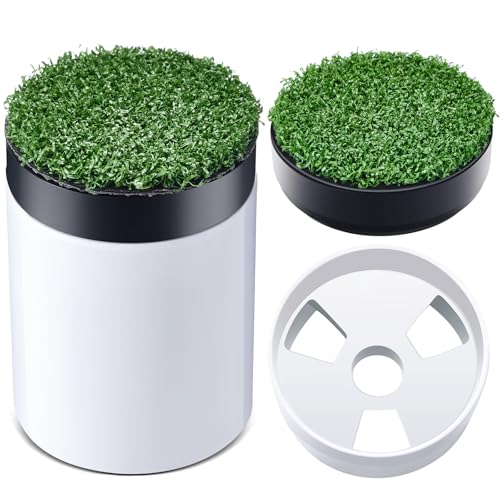Seenelling 2 Sets Golf Hole Cup for Putting Green Golf Accessories for Backyard Practice with Plastic Hole Cups Cover for Base Enhanced Home Golfing Experience