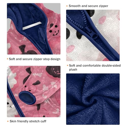 Cute Ghosts and Pumpkins Toddler Fleece Jacket Girl Boys Hooded Fleece Jacket Coat Warm Outwear Zip-up 3-10T3