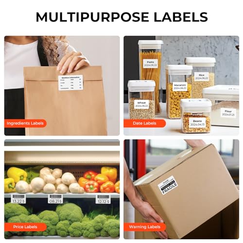 MUNBYN 3"x2" White Thermal Labels, Thermal Sticker Labels, Stickers for Price, Barcode, Mailing, Name-1 Roll,500 Sheet image 7