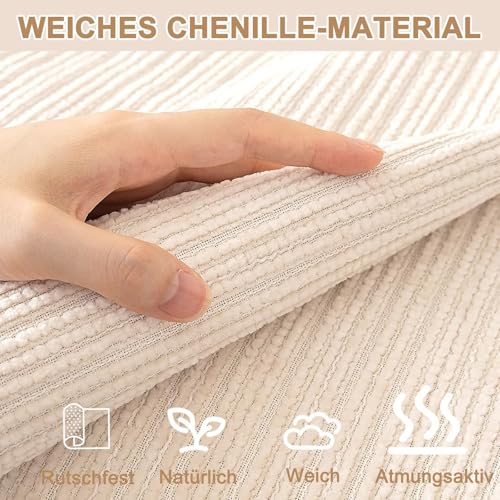 Edumov Sofa Überzug rutschfeste, Universal Sofaschoner 1 2 3 4 Sitzer, Waschbar Sofabezug Sofaüberwurf, Weiche Couchüberzug Überwurfdecken für L Form U Form Sektionssofa(Grau, 70x70cm)