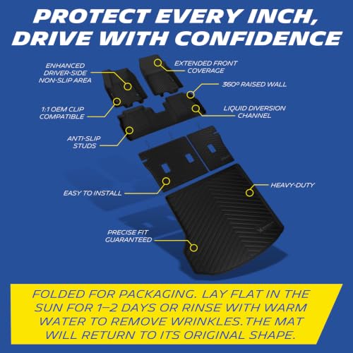 Image of Michelin Vehicle Mats for 2024-2026 Chevy Equinox EV | Not Fit Gas, All-Weather TPE Custom Fit Liner, Premier