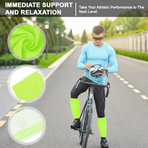 Image of PROBEROS Calf Compression Sleeve, Sports Leg Compression Socks for Shin Splint, Varicose Vein and Calf Pain Relief(Green