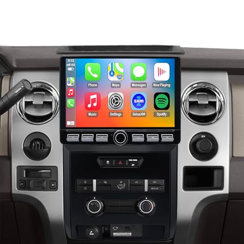 4G LTE QLED Radio for Ford F150 2009-2012 Upgrade | 8-Core CPU Touch Screen Stereo | Wireless CarPlay & Android Auto | Support OEM Camera & Steering Wheel Control | Free Camera