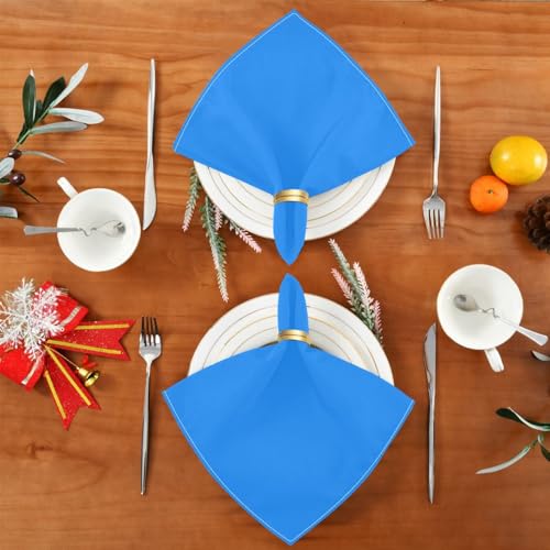 Servilletas de Tela Reutilizables Poliester Azul Set x6 miniatura 4