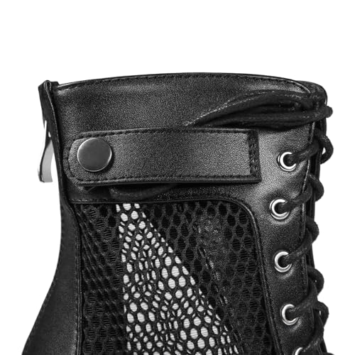 Dance Heels High Heels for Women Open Toe Booties Party Sexy Mesh Sandals Lace Up2