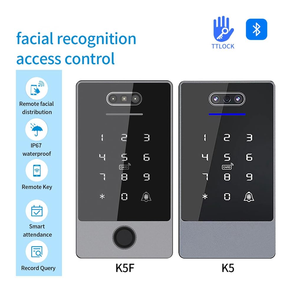 TTLock Tastiera di Controllo Accessi con Riconoscimento Facciale Controller di Accesso Autonomo Impermeabile per Impronte Digitali per Serratura-B