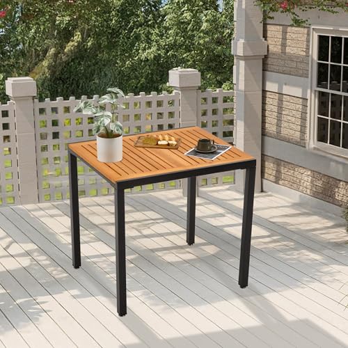 Mingone gartentisch wetterfest 80x70cm,Quadratisch Balkontisch in Holz Terrassentisch für Outdoor, Terrasse, Garten 80kg belastbar Mingone gartentisch wetterfest 80x70cm,Quadratisch Balkontisch in Holz Terrassentisch für Outdoor, Terrasse, Garten 80kg belastbar