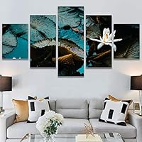 SIGNWIN 5 Panel Canvas Wall Art Modern Art Bohemian Bouquet Colorful Cool Floral Group Multicolor Photography Realism for Home Decorations Ready to Hang - 60