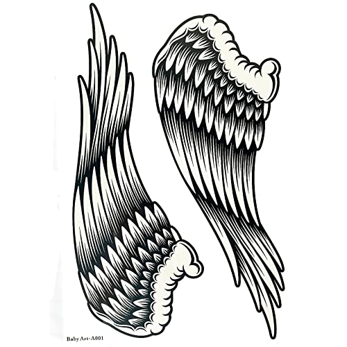 Spestyle new design hot selling fashionable large Angel wings temporary tattoo sticker for women