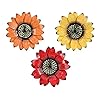 YEAHOME Sunflower Wall Decor 9 inch Metal Flower Wall Art Decorations Sunflower Yard Garden Decor Hanging for Kitchen Bathroom Bedroom Set of 3 Handmade Gift for Home Indoor or Outdoor