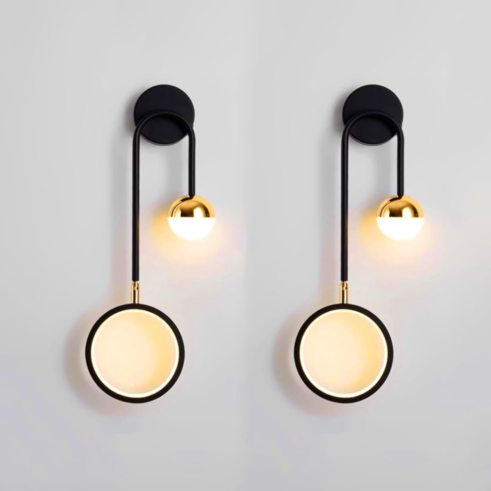 SXSCARKX LED Modern Bedside Wall Lamp Nordic Minimalist Light 3000K/4000K/6000K Art Round Creative Background Living Room Corridor Villa Terrace