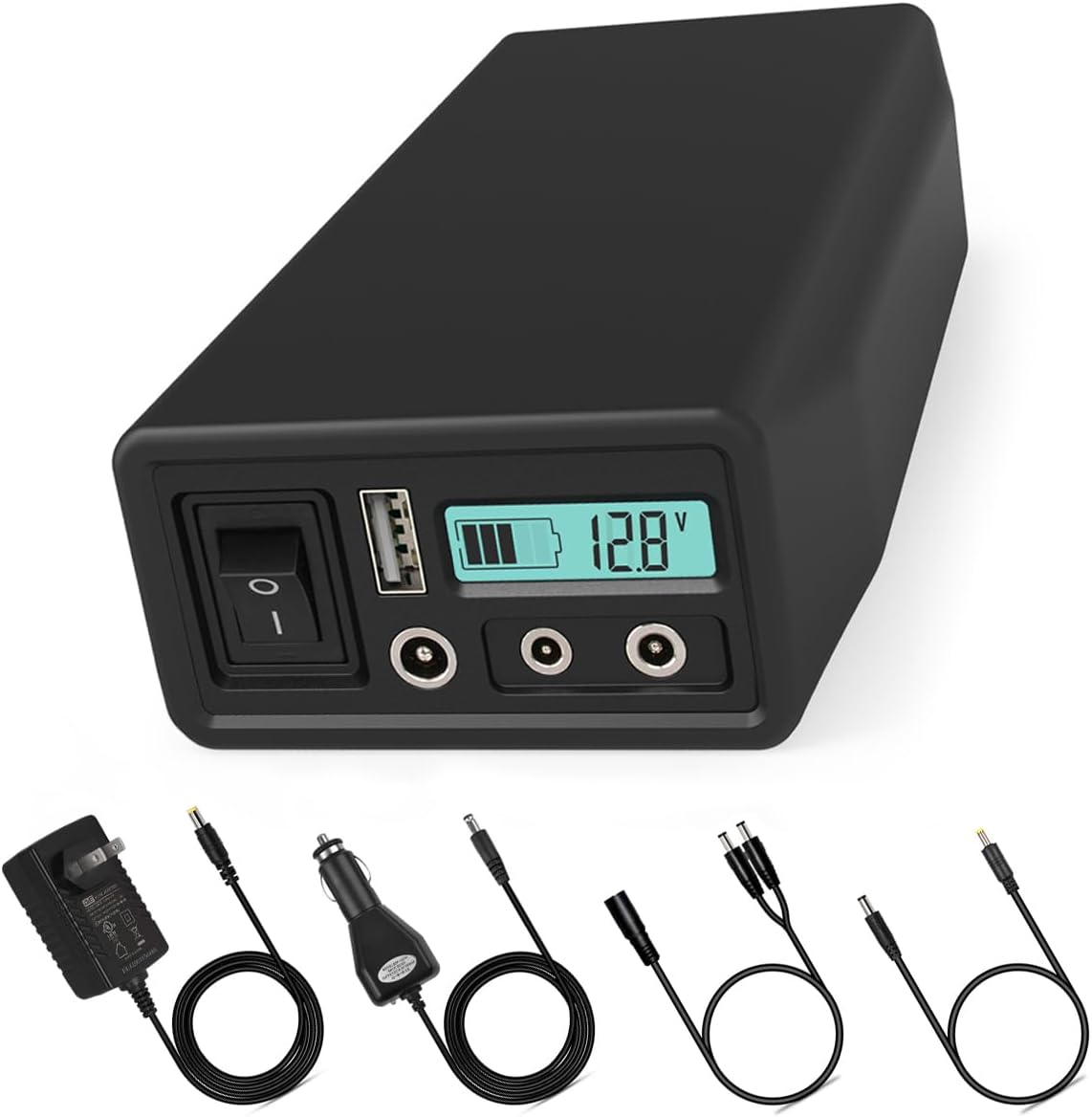 Talentcell 12V LiFePO4 Battery Pack LF4106, 2000 Cycles Rechargeable 12.8V 6Ah 76.8Wh Lithium Iron Phosphate Battery with DC 12/9/6 Volt and 5V USB Output for LED Strip, CCTV Camera, Mobile and More