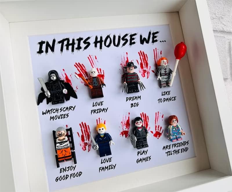 Miniatura 3 de in This House We Marco de regalo de terror, marco de regalo personalizado de terror de madera, póster de marco de terror de 9.8 x 9.8 pulgadas,
