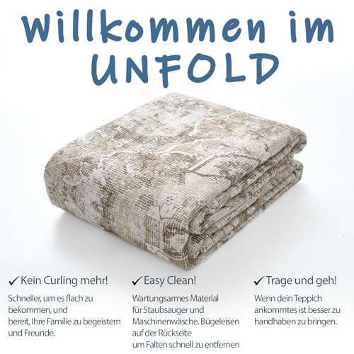 TOPICK Fußmatte Waschbar 60x90cm Braun Kurzflor Türmatte Vintage Innenbereich Faltbar Dünner Teppich Retro Distressed Multi Blumendruck Land Boho rutschfest Küche Schlafzimmer