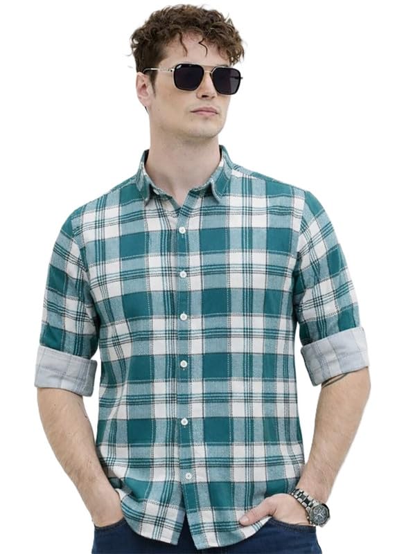 Slim Fit Casual Shirt for Men - Latest Stylish Printed Checkered Design Plus Size Shirt for Men-image-9