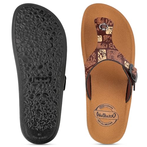 Image of WALKAROO Women's Fashion Sandals with Cushion Sole, Toe Seperator, Broad Straps and Lightweight - WE2349