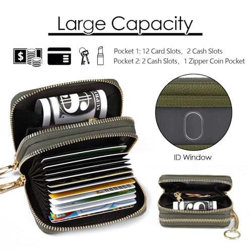 Image of imeetu Rfid Credit Card Holder,Genuine Leather Businese Card Case,Rfid Blocking Wallet for Women & Men