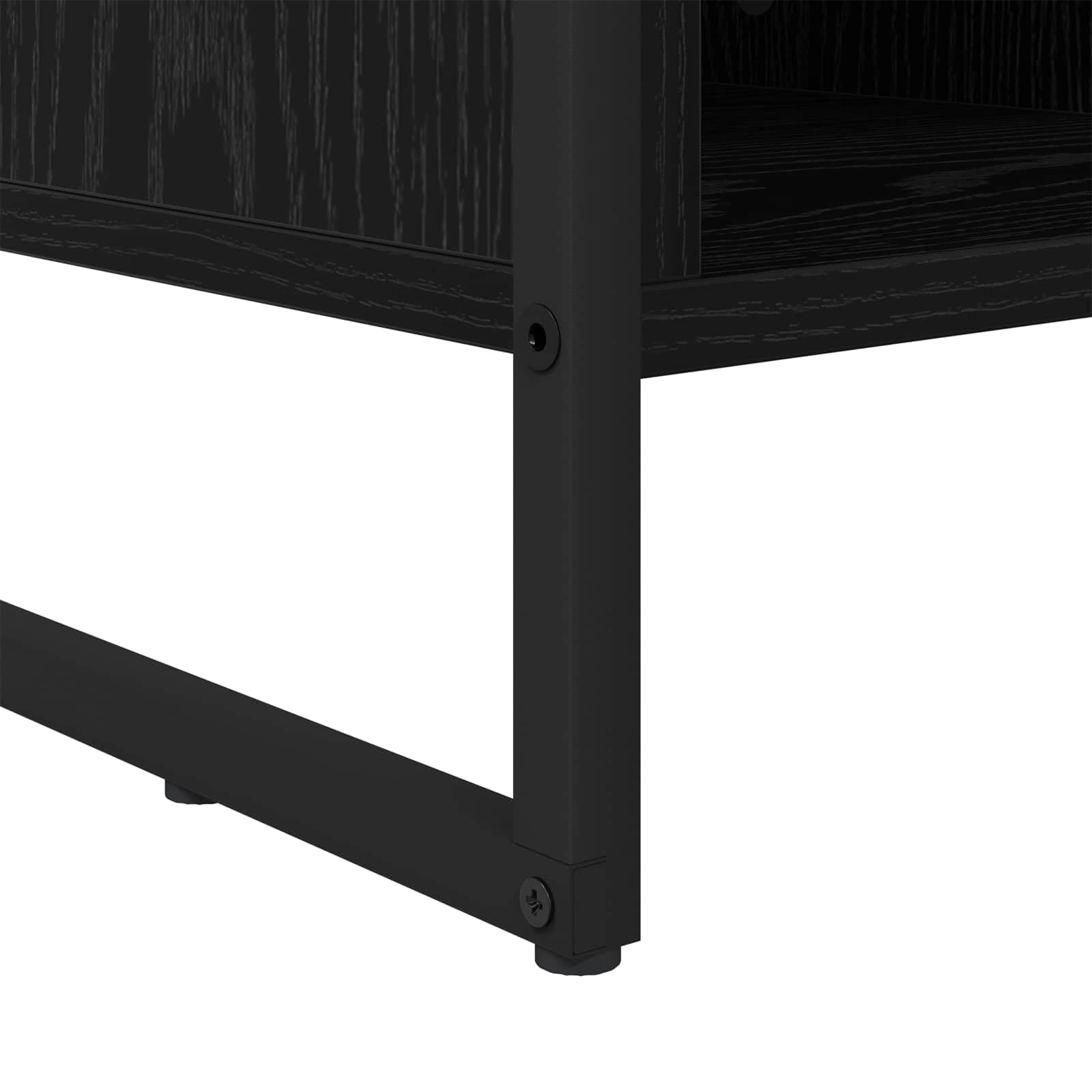 Schuhschrank Schwarz Eichen-Optik 60 x 35 x 44 cm Holzwerkstoff, schmaler Schuhständer mit Stauraum, platzsparende Schuhablage für Flur und Diele, geschlossene Aufbewahrung