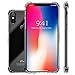 iPhone X Case, Clear Slim Hybrid Cute Armor Hard Anti Scratch Excellent Grip Flexible TPU Non Slip Non Bulky 360 Full Body Shockproof Drop-Proof Protective Cover for Apple iPhone X / 10 - Crystal