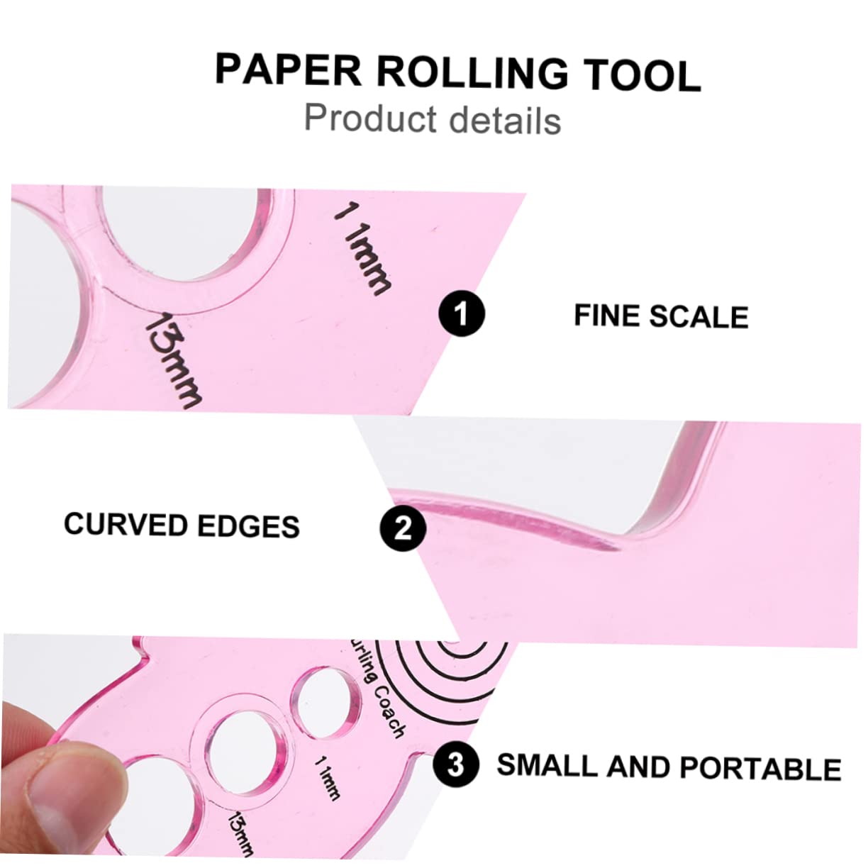 ERINGOGO Lightweight Paper Diffraction Tool Pcs Plastic Curling Paper Rolling Holder for Greeting Cards DIY Crafts