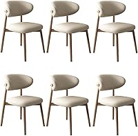 Vista 47 de YVYKFZD Dining Chairs Set, Upholstered Kitchen Chairs, Dining Room Chair with Wooden Legs and Curved Back, Leather Living Room Chair, for Offices