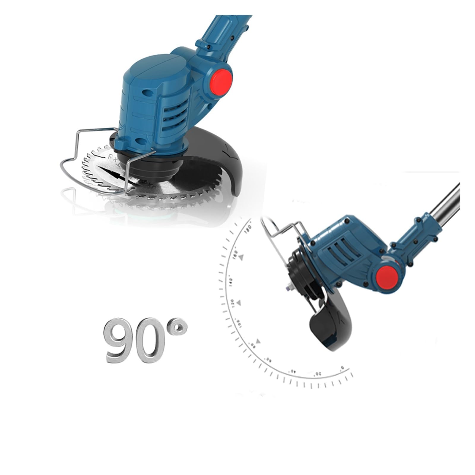 Desbrozadora, Cortacésped eléctrico de Mano, Recortadora Plegable, Herramientas eléctricas de Corte de poda de jardín Ajustables, batería de Litio, 8 Accesorios(1 Battery-01)