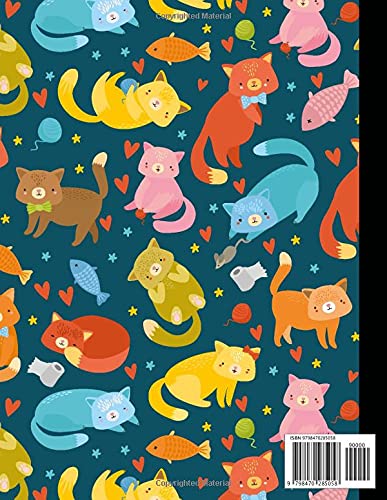 Primary Composition Notebook For Cat Lovers: Handwriting Practice Paper, Kindergarten Grades K-2, 120 Pages All Lines Dotted Midline, 10 Lines Per Page. - Image 2