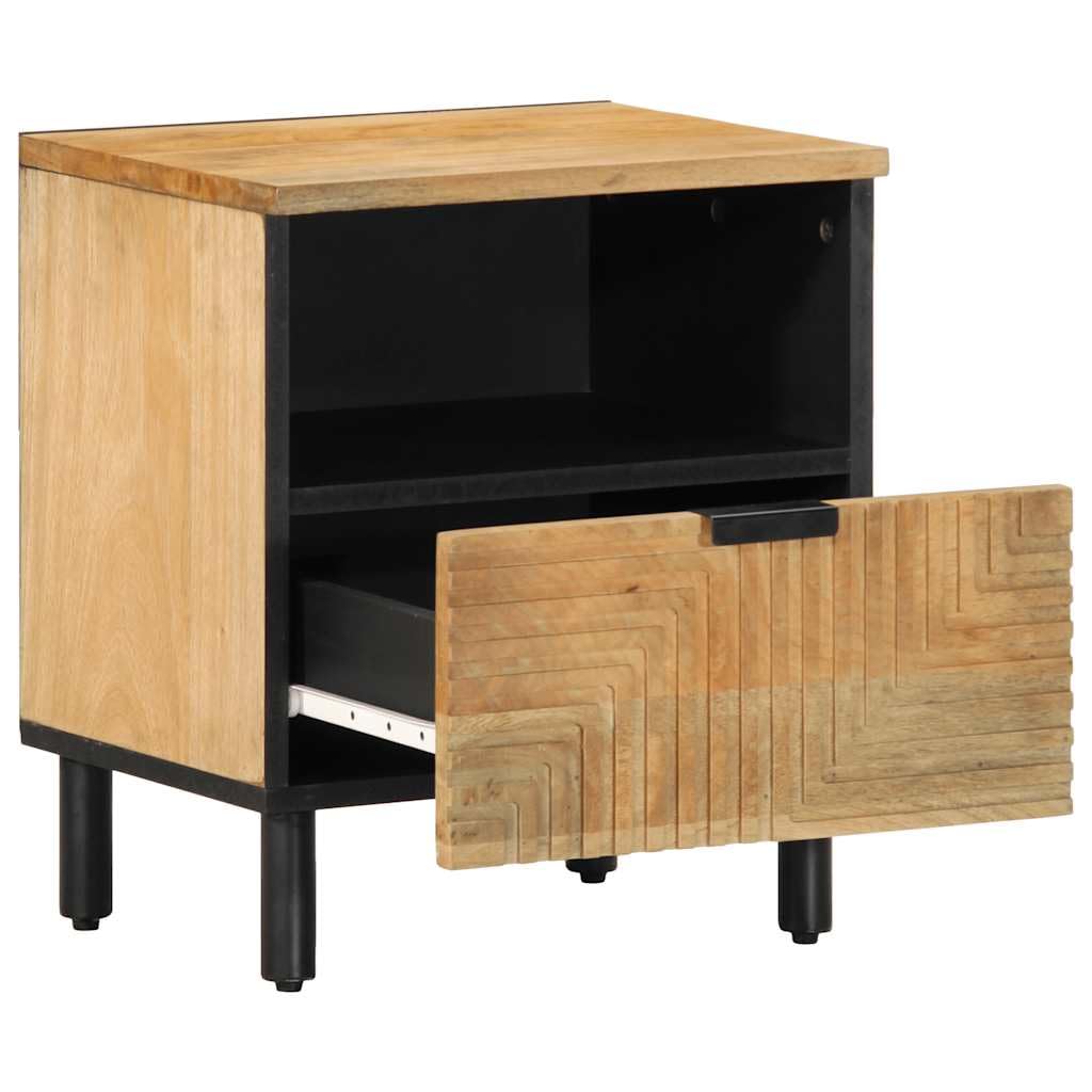Homgoday Arredo Comodino Marrone 40x33x46 cm in Legno Massello di Mango,Arredo Credenza Armadio, Armadietto da Pavimento Mobili Ufficio, Comodino Credenza per Camera da Letto TYPE4017726