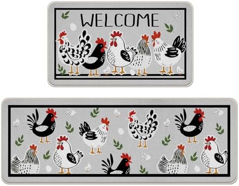 Behg Designs Chicken Rug Amazon.com: Livcoz Welcome Farmhouse Chicken Kitchen Rugs Set of 2 ...