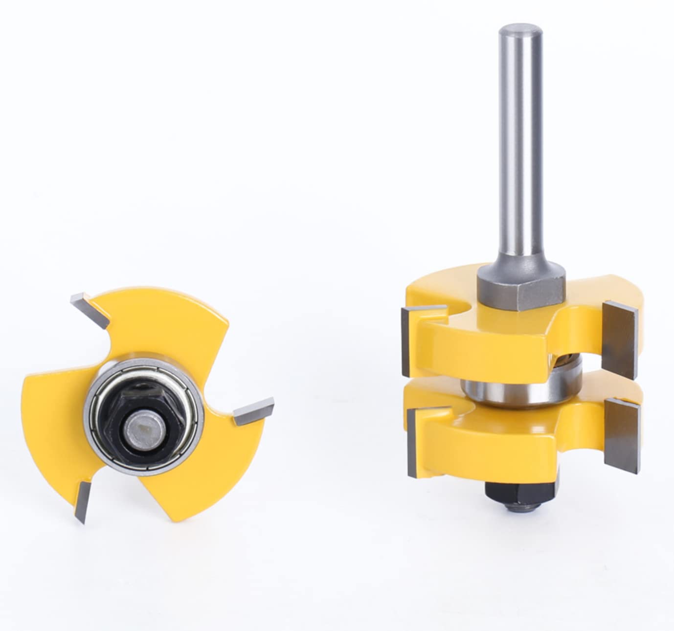 APLUS 8mm Queue Langue Appariée et Fraise de Rainure Set 3 Dents Forme T Cutter en Bois de Coupe Outil de Travail du Bois